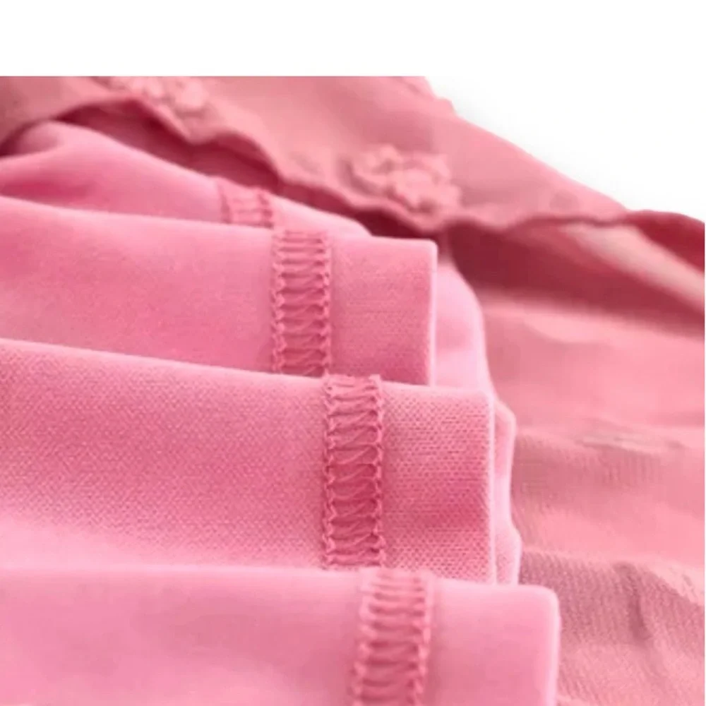 PINK SWISS DOT PUFFED LONG SLEEVE TOP - Picture 7 of 11